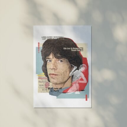 Print na akvarel papiru Mik Džeger