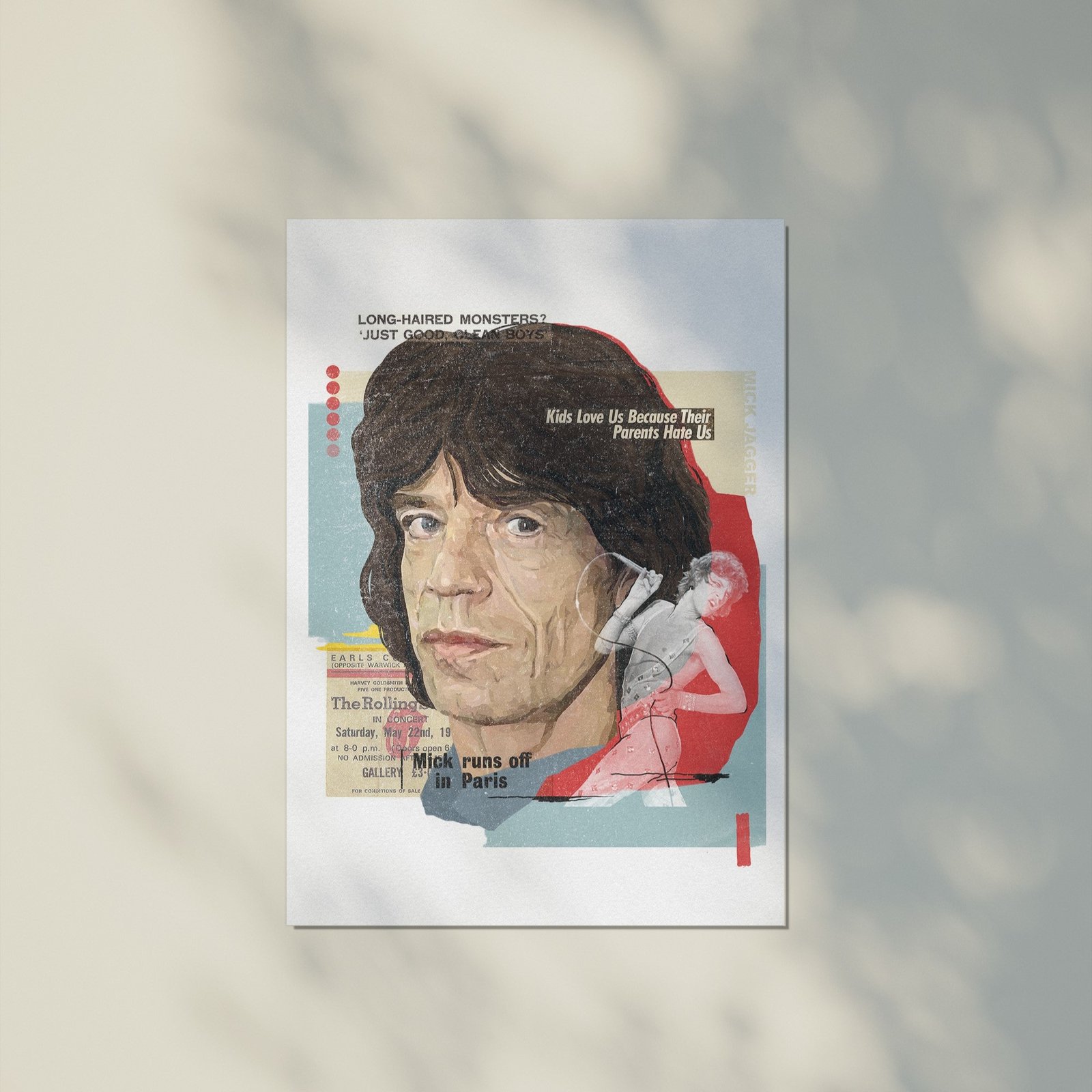 Print na akvarel papiru Mik Džeger Print na akvarel papiru Mik Džeger