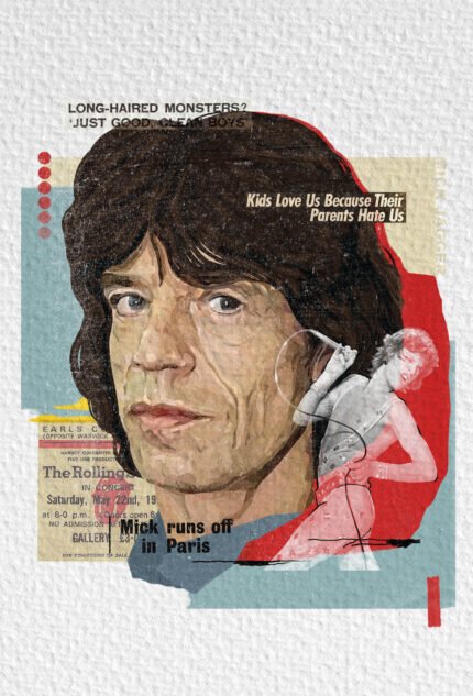 Print na akvarel papiru Mik Džeger