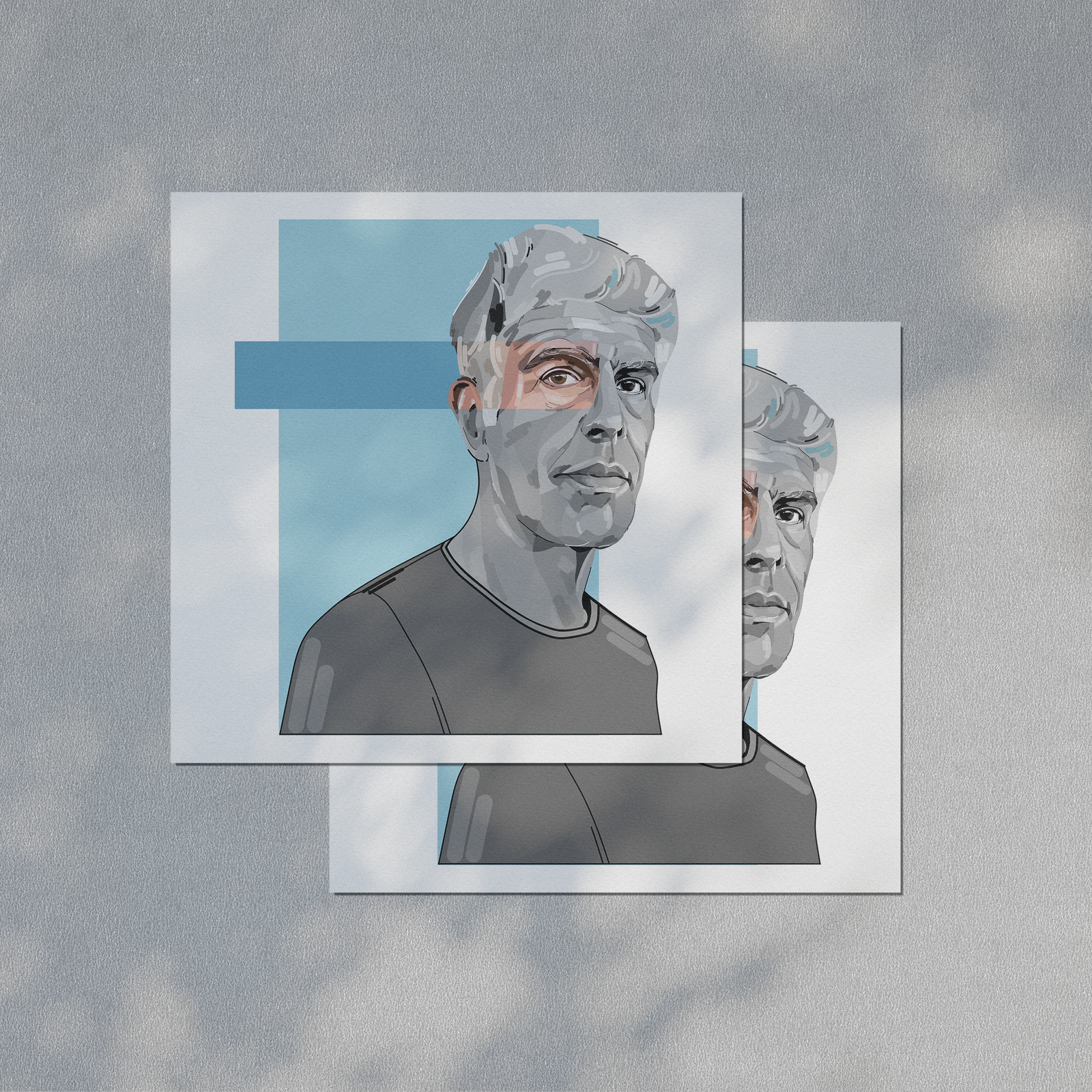 Bourdain poster Print na akvarel papiru Bordejn