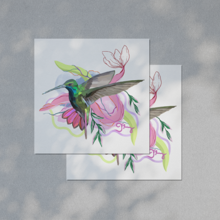 Print na akvarel papiru Kolibri