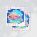 Print na akvarel papiru riba 1