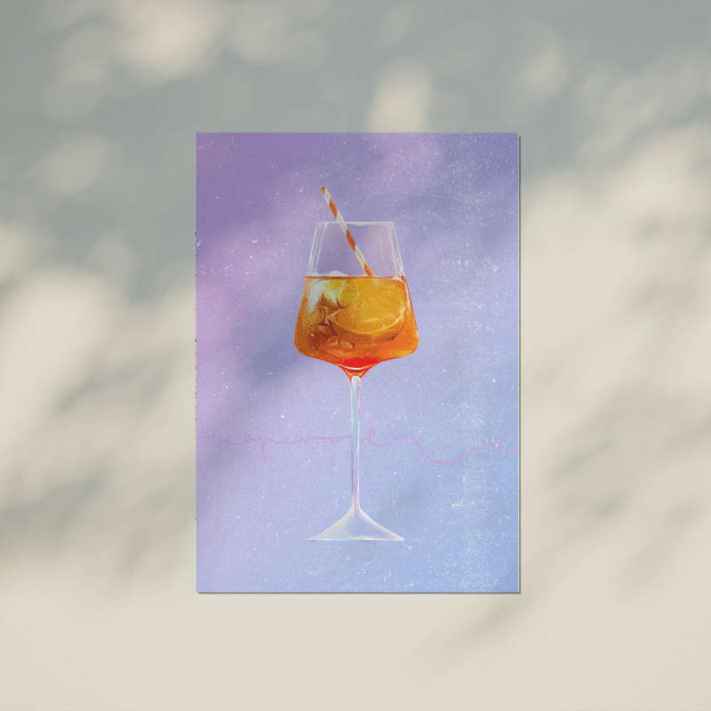 Print na akvarel papiru Aperol