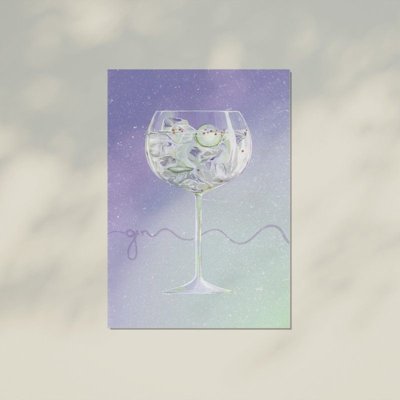 Print na akvarel papiru dzin